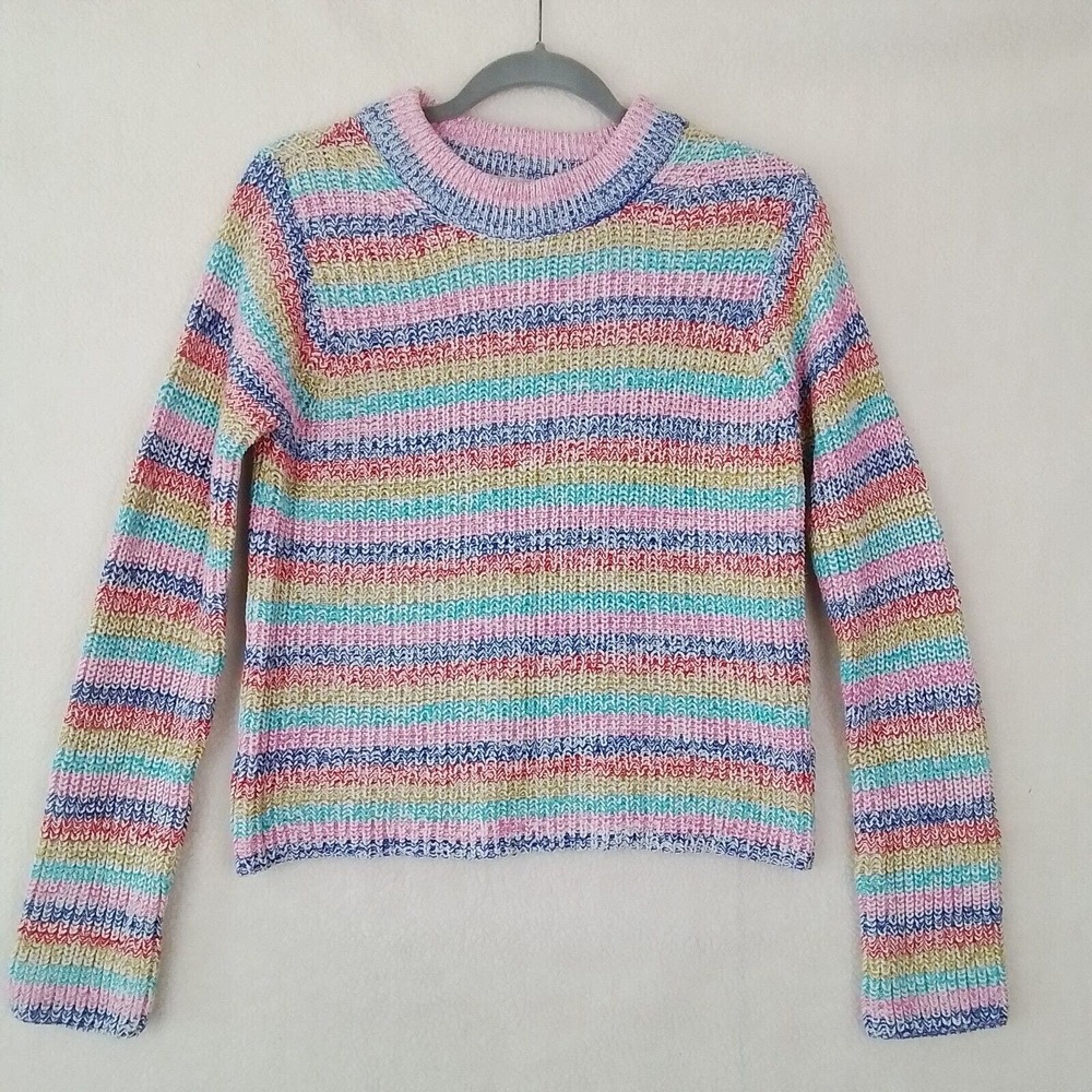 Philosophy Cotton Blend Knit Sweater Size‎ Small w/ Multicolored Stripes